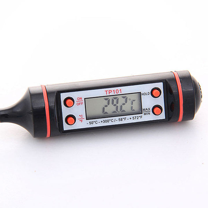 Easy-to-read digital cooking thermometer, ideal kitchen tool for all food temperature needs.