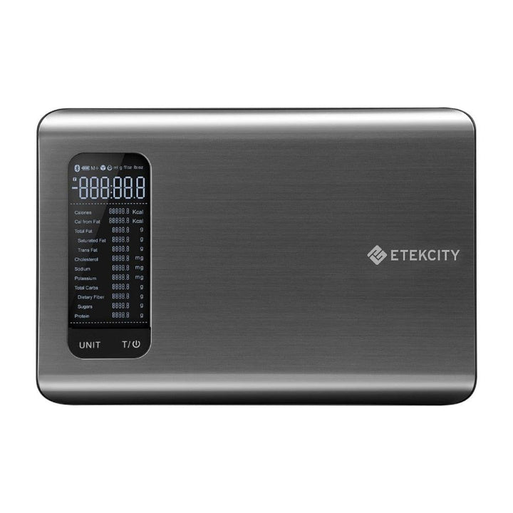 Modern digital food scale with a stainless steel platform for all kitchen tasks & precise weighing.