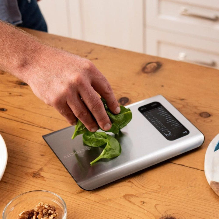 High-precision digital kitchen tool: food scale for accurate ingredient weighing & meal prep.