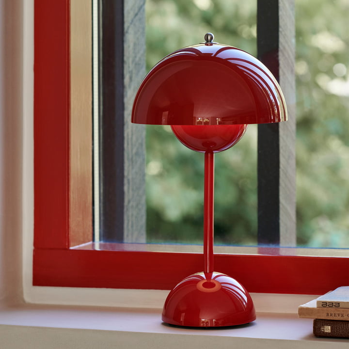 Rechargeable dimmable LED lamp with MoonGlow, ideal for modern mood lighting and interior design.