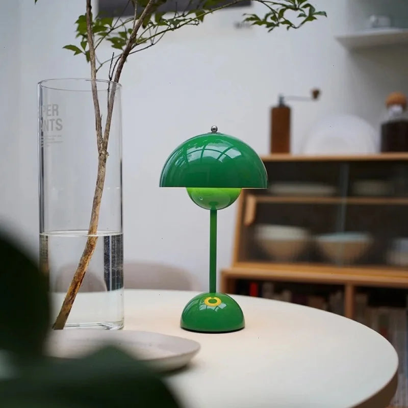 Decorative dimmable LED table lamp with MoonGlow, enhances home decor with soft, adjustable light.