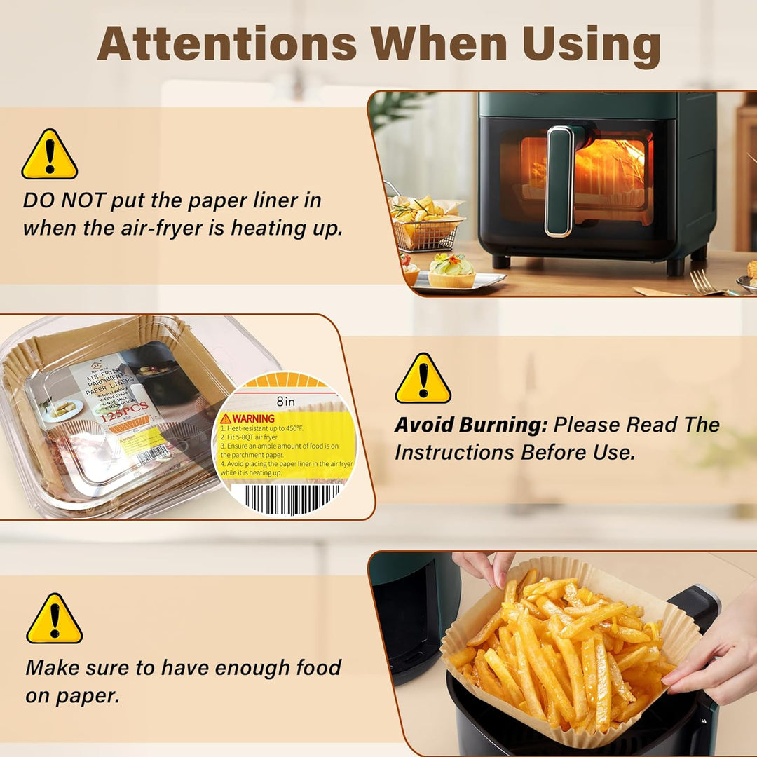 Eco-friendly disposable air fryer liners, non-toxic baking paper for everyday use