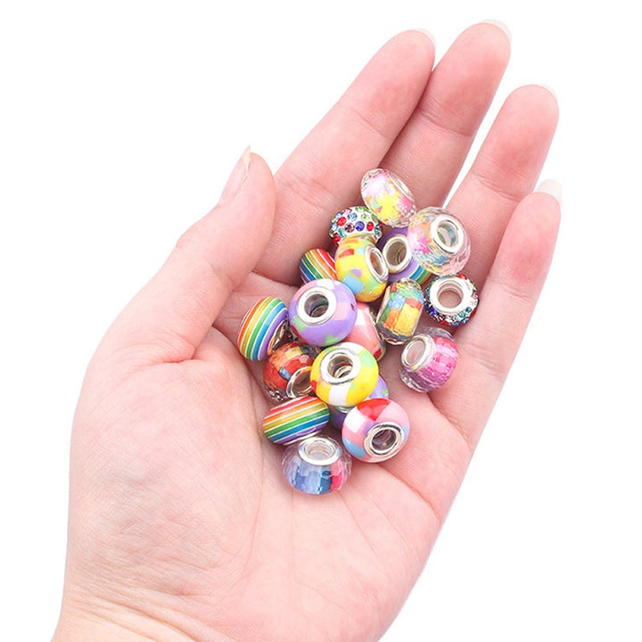 DIY bracelet kit with colorful beads, charms & elastic, perfect for creative kids' jewelry making projects