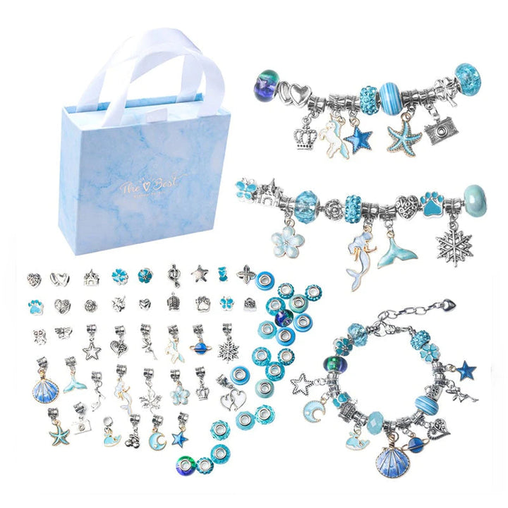 Unisex DIY bracelet kit promoting creative play & jewelry making skills for young crafters
