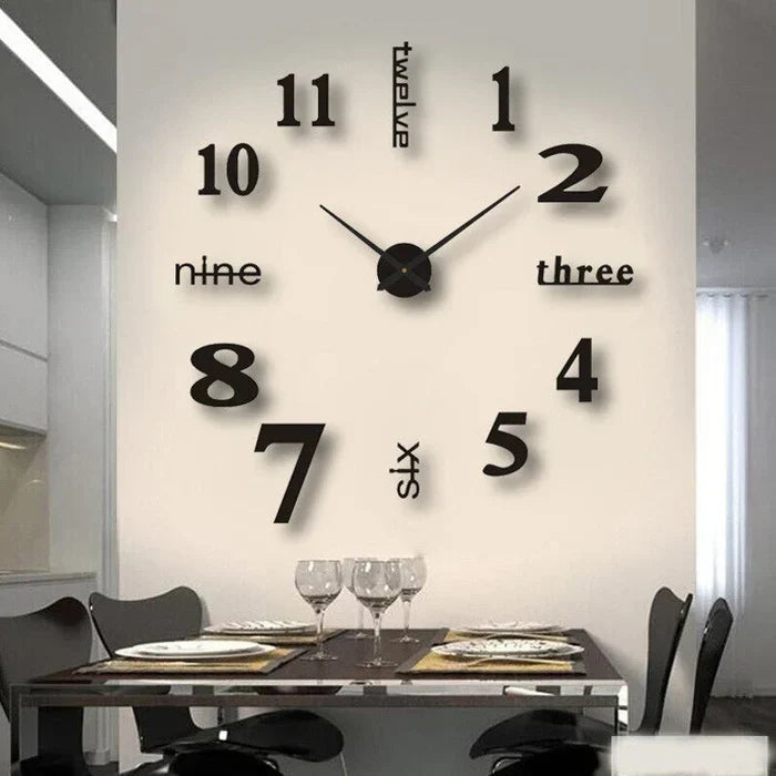 Minimalist modern DIY wall clock, luminous feature, a silent and creative focal point.