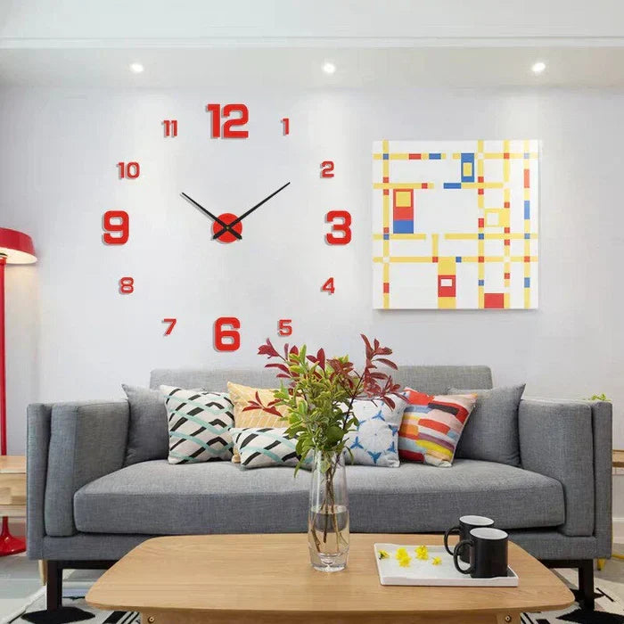 Creative DIY wall clock, a modern and luminous home decor statement.