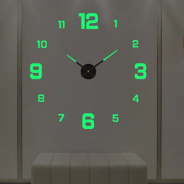 Easy-assembly DIY wall clock, modern, luminous, and customizable for your space.