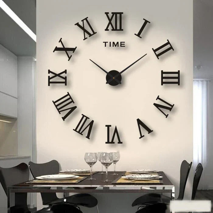 Glow-in-the-dark DIY wall clock, contemporary design and silent operation.