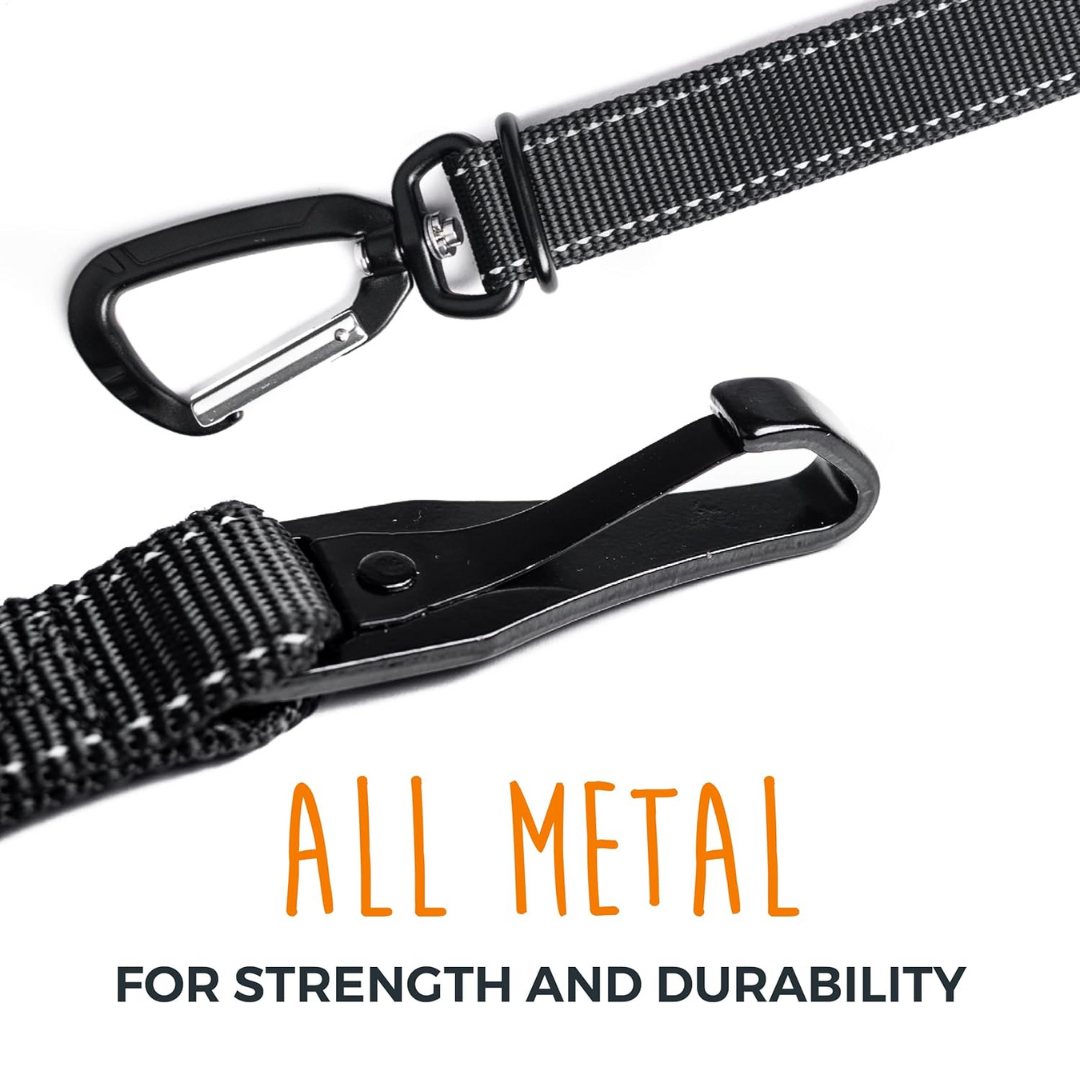 Durable pet seatbelt for cars, keeping dogs safe and controlled during travel, easy to use.