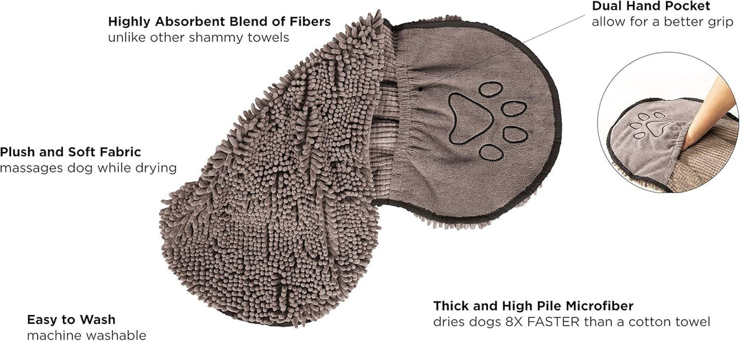 Compact quick-dry microfiber pet towel, ideal for travel and absorbent pet care.