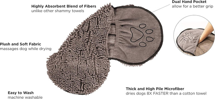 Compact quick-dry microfiber pet towel, ideal for travel and absorbent pet care.