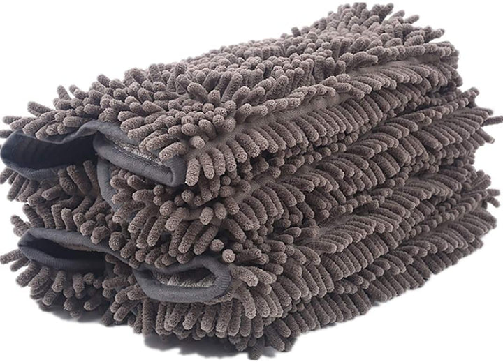 Microfiber dog towel with embroidered paw print, a stylish and absorbent pet accessory.