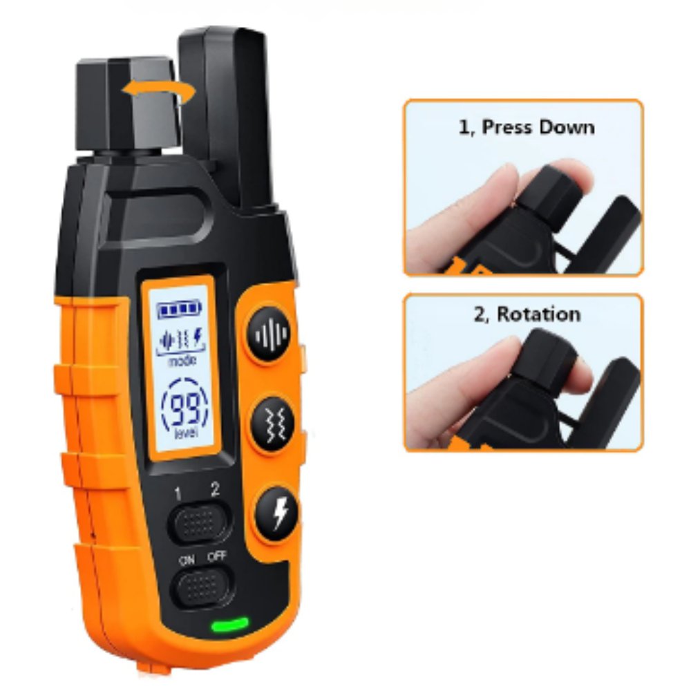 Rechargeable e-collar, essential dog training tool for obedience & behavior modification.