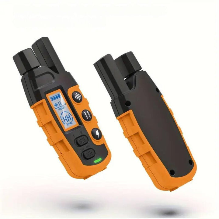 Close-up of the waterproof receiver of the dog training collar, ideal for behavior correction.