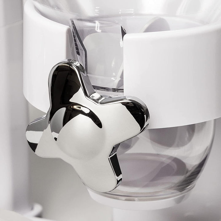 Dry food dispenser with two compartments, ideal for cereals, granola, or snacks