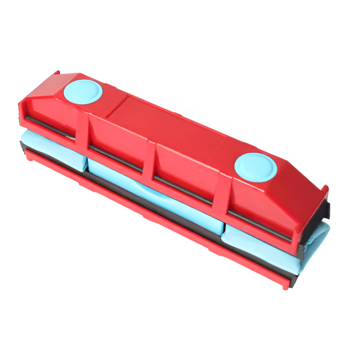 Efficient double-sided magnetic glass cleaner ensures streak-free windows. Innovative home cleaning tool.