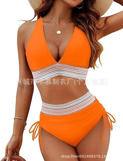 Women's Trendy High Waist Quick-Dry Bikini Swimsuit Set