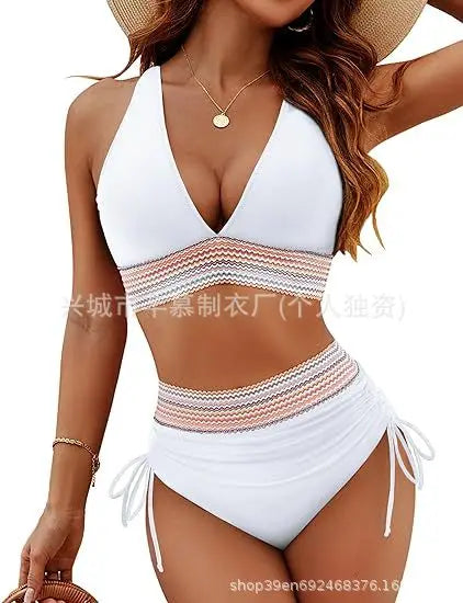 Women's Trendy High Waist Quick-Dry Bikini Swimsuit Set