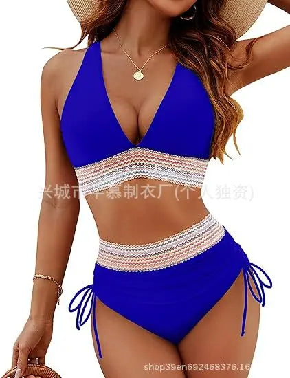 Women's Trendy High Waist Quick-Dry Bikini Swimsuit Set