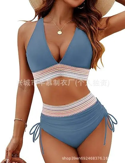 Women's Trendy High Waist Quick-Dry Bikini Swimsuit Set