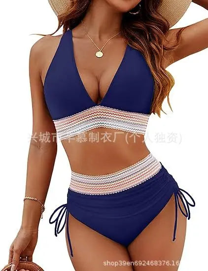 Women's Trendy High Waist Quick-Dry Bikini Swimsuit Set