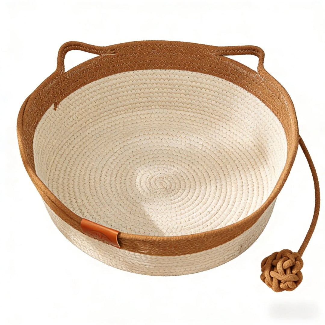 Handwoven Cotton Rope Cat Bed for Cozy Feline Retreat