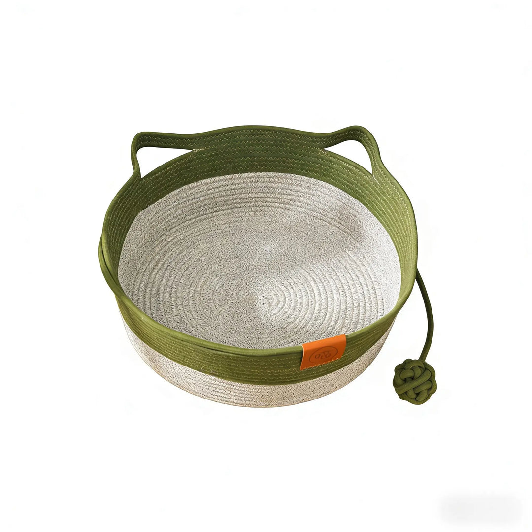 Handwoven Cotton Rope Cat Bed for Cozy Feline Retreat