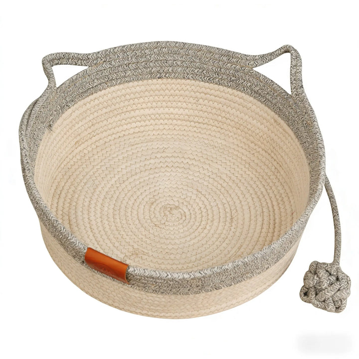 Handwoven Cotton Rope Cat Bed for Cozy Feline Retreat