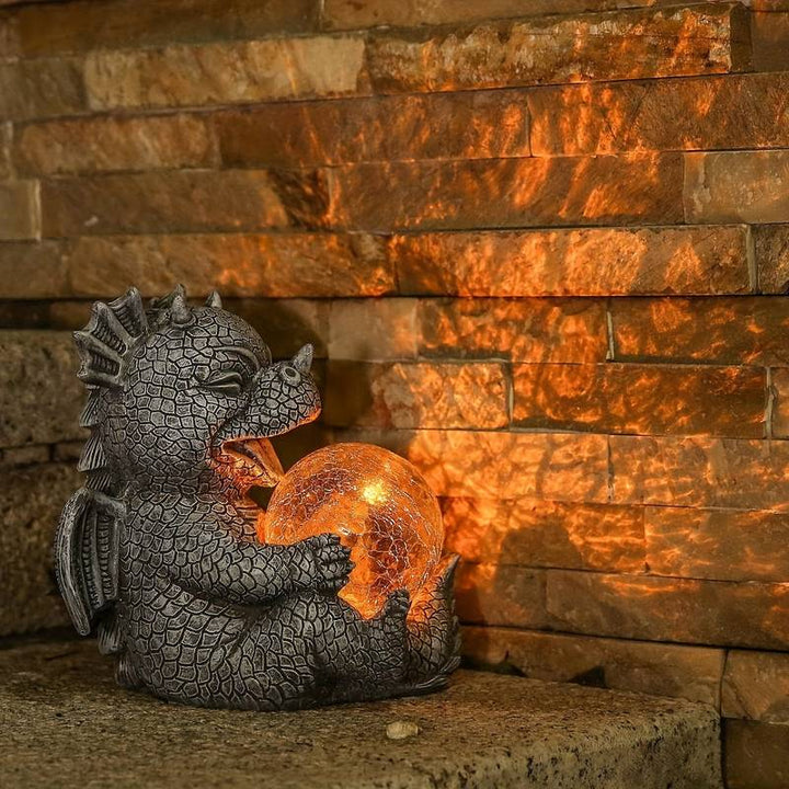 Glowing dragon LED table lamp illuminates your room. Fantasy desk light & unique decor gift idea.