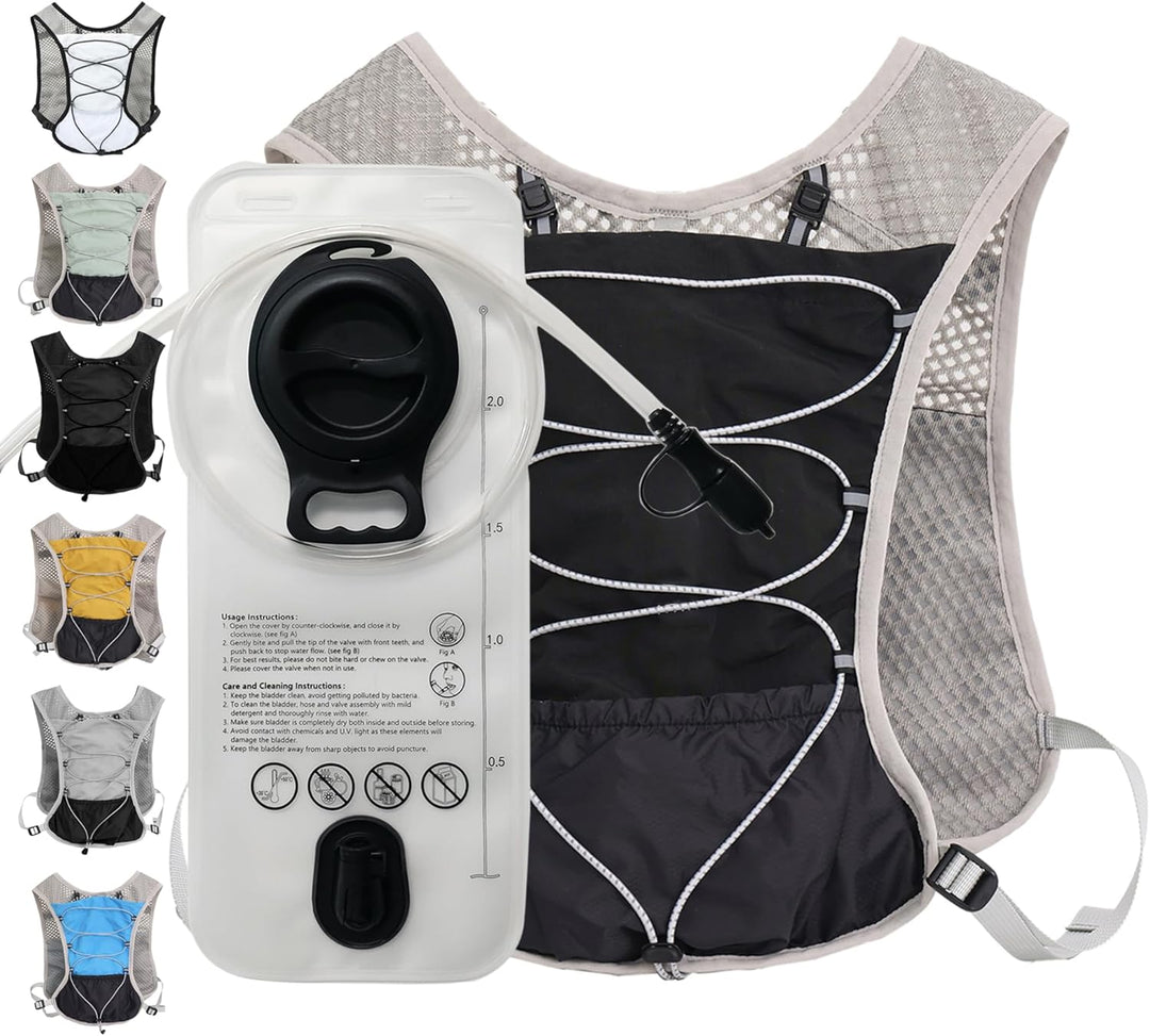 Close-up of the reflective elements on the Dravien Ultra-Light Hydration Vest for safety