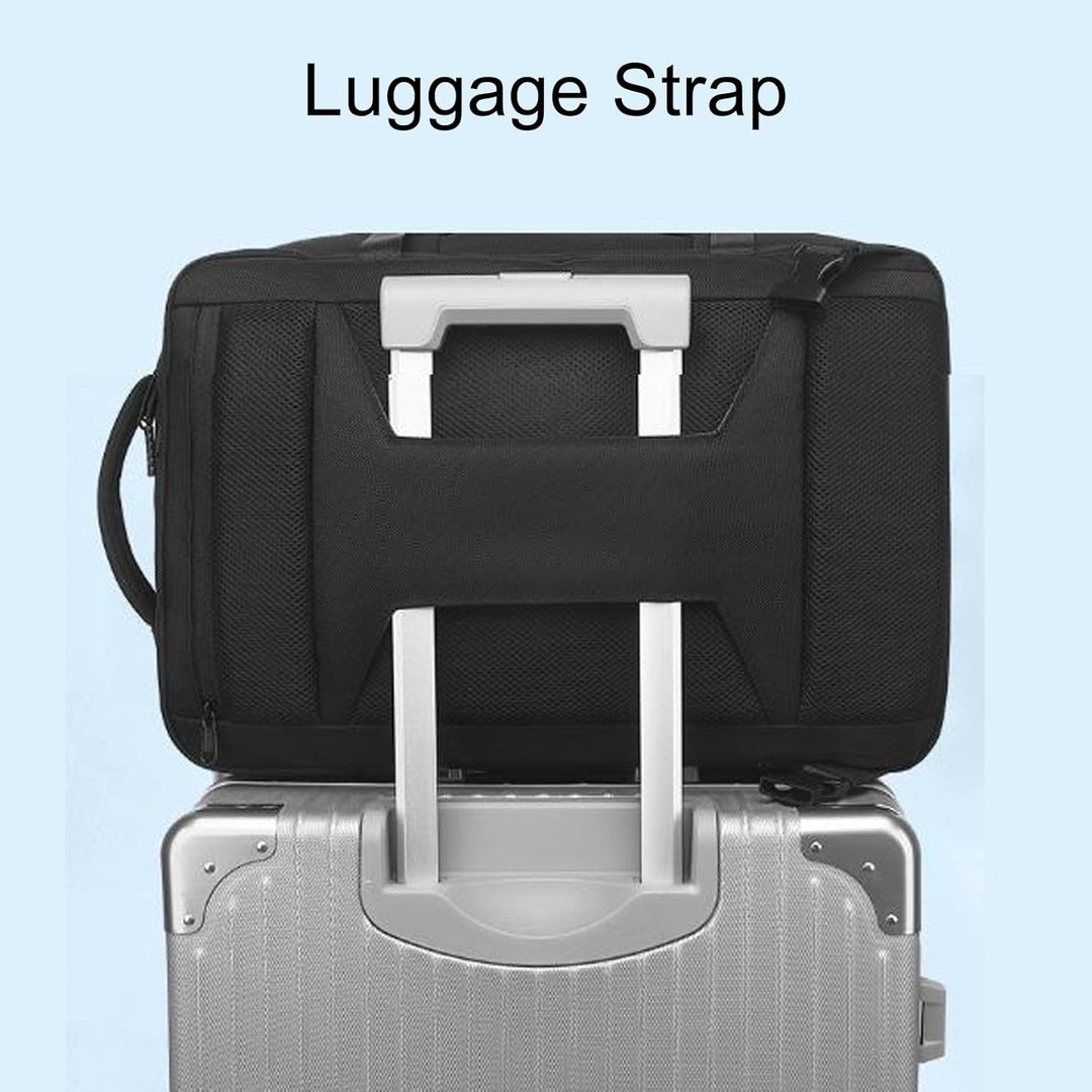 Dravion vacuum compression travel backpack with pump, demonstrating space-saving luggage feature