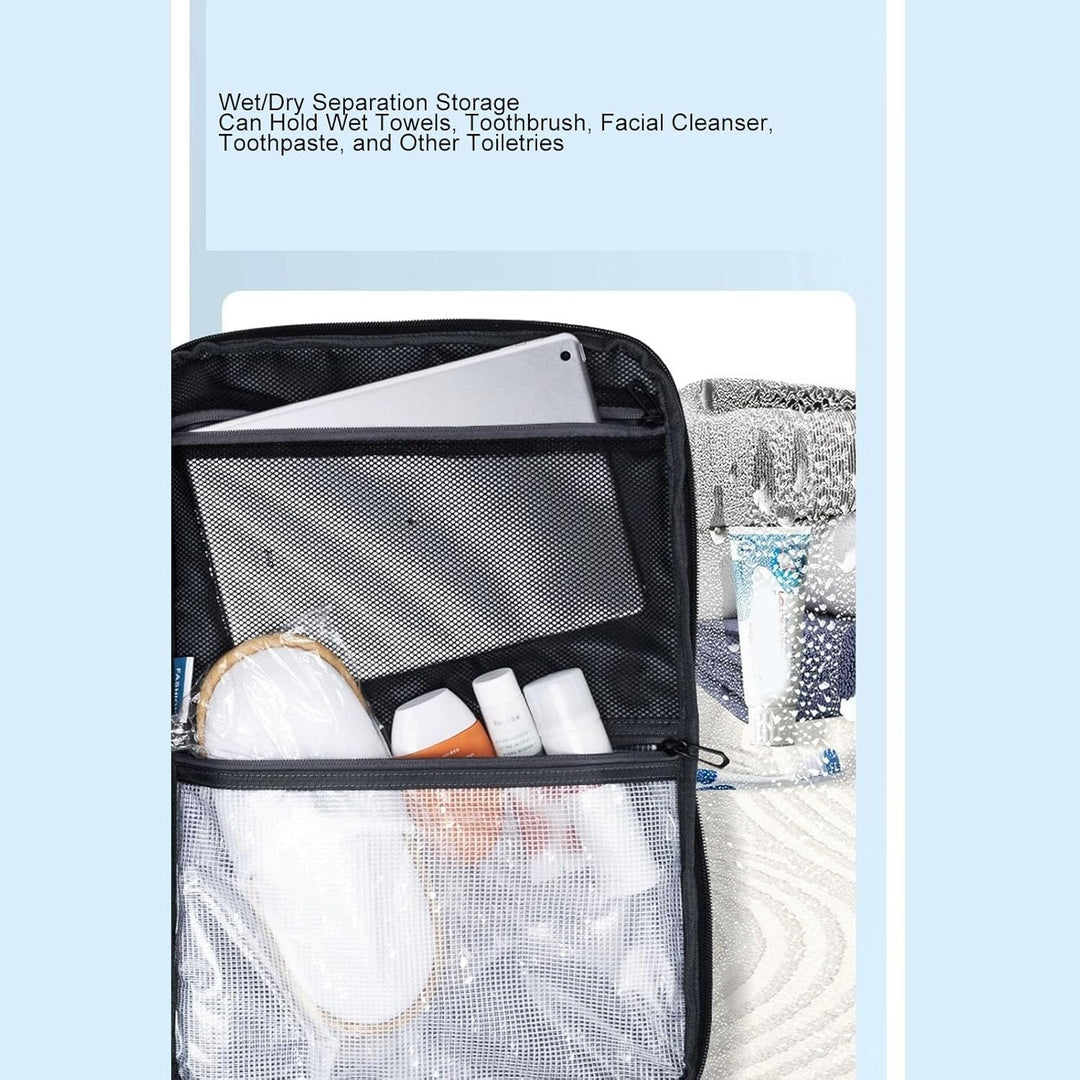 Close-up of Dravion expandable travel bag, highlighting durable fabric and zipper details