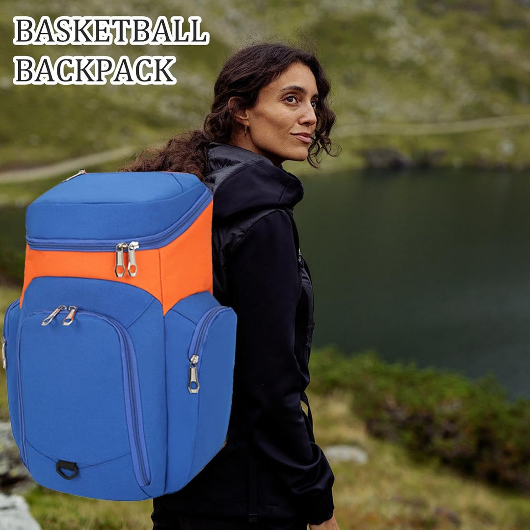 Interior view of the spacious main compartment of the Draycor 30L men's basketball backpack.