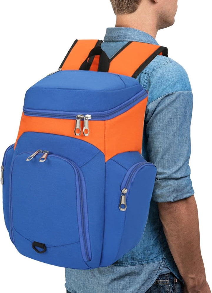 Draycor unisex 30L sports and basketball backpack, large capacity, waterproof base, black fabric.