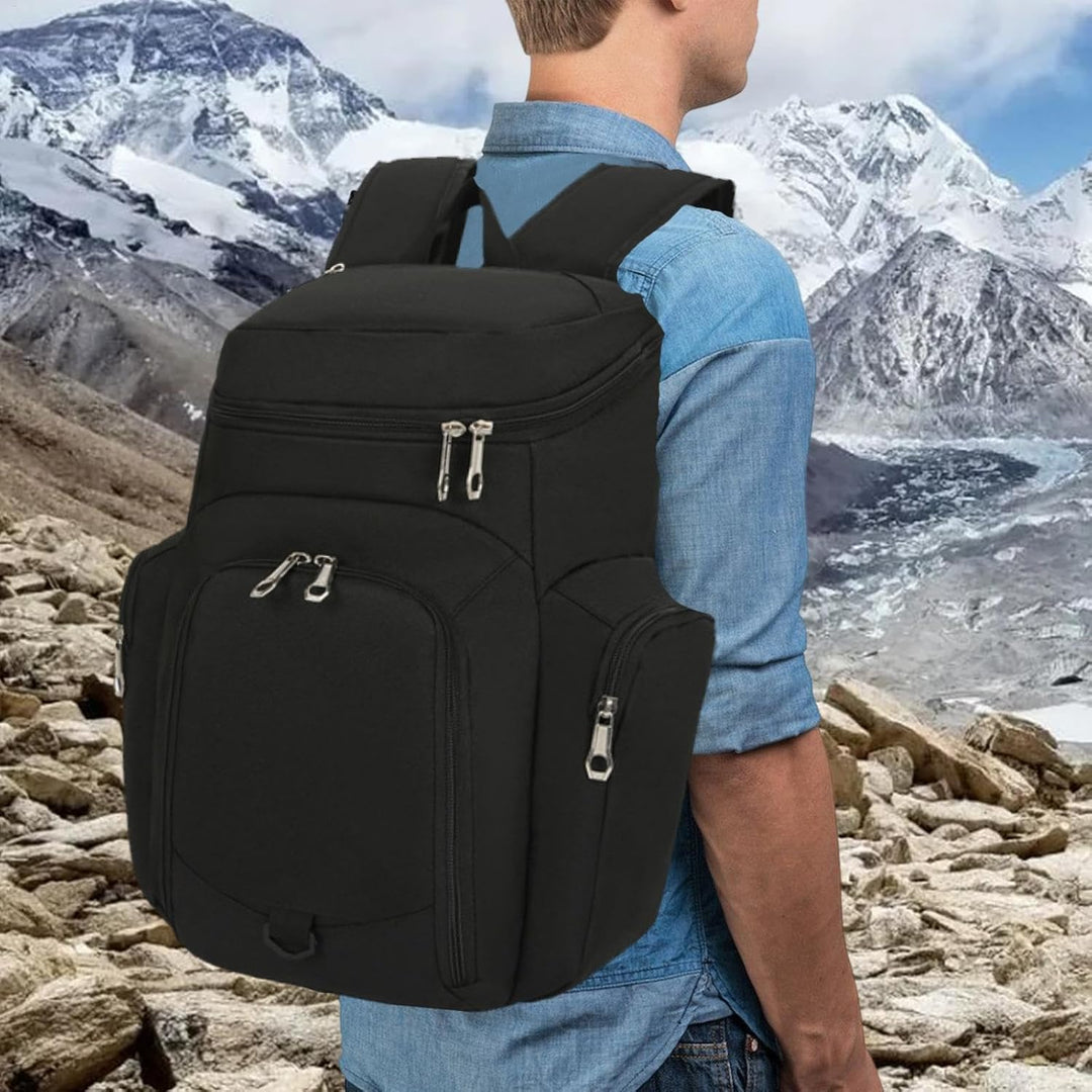 Men's 30L Draycor Basketball Backpack with multiple compartments, side mesh pockets for water bottles.