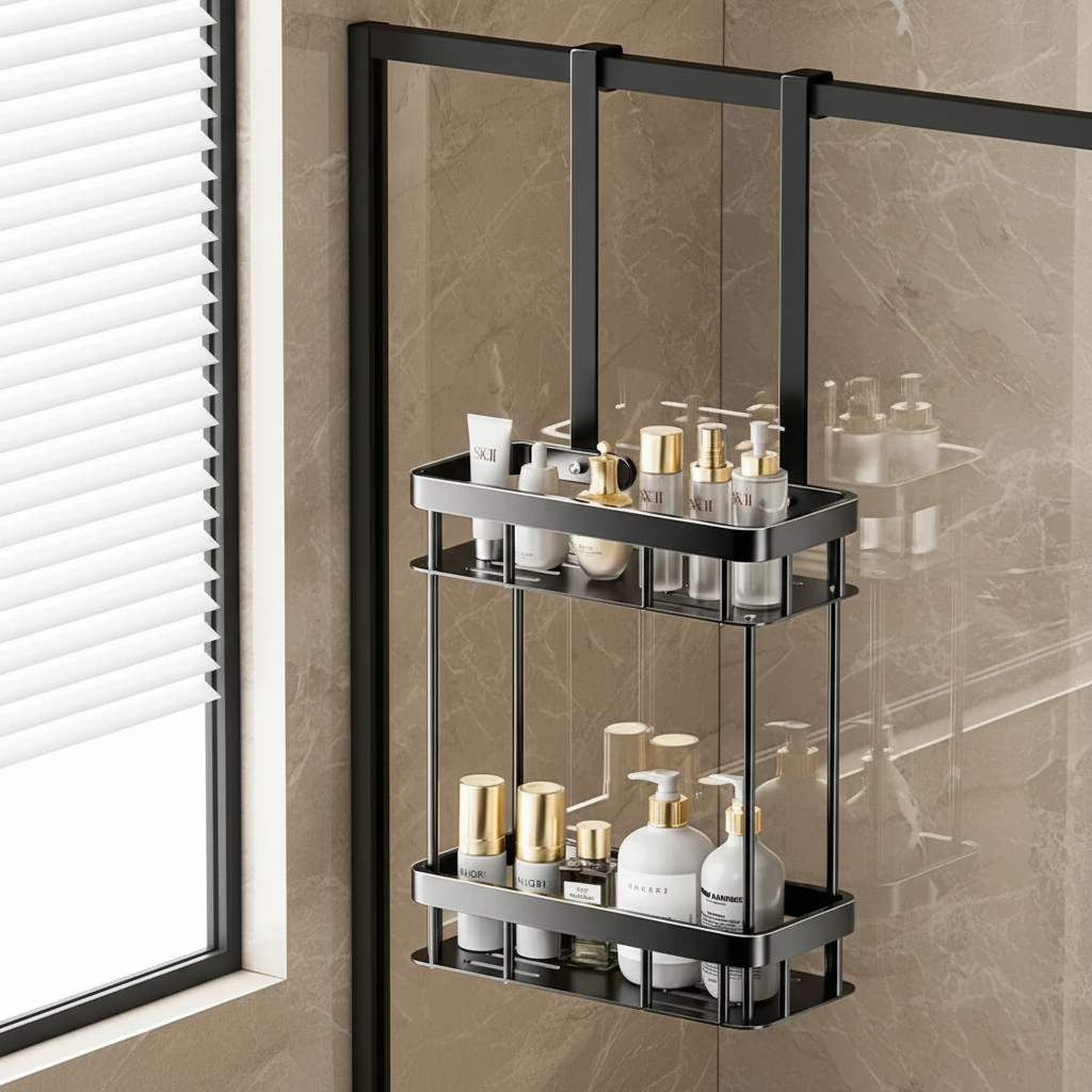 Drill-Free Hanging Shower Caddy Shelf