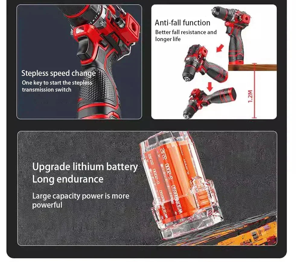 Ergonomic DrillMate 20V Cordless Impact Driver with brushless motor for improved durability