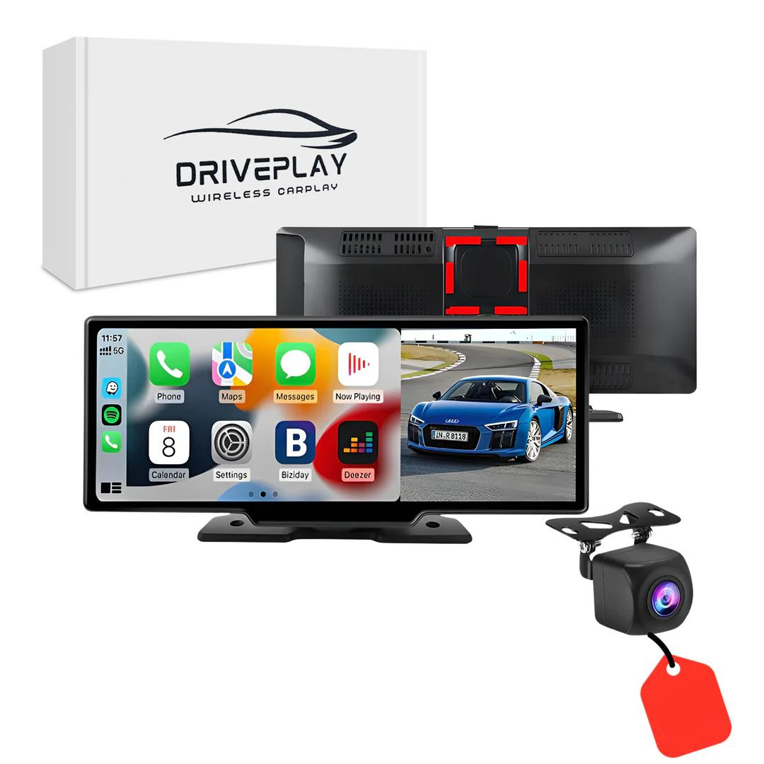DrivePlay Pro 2+ universal wireless CarPlay and Android Auto screen for vehicle navigation