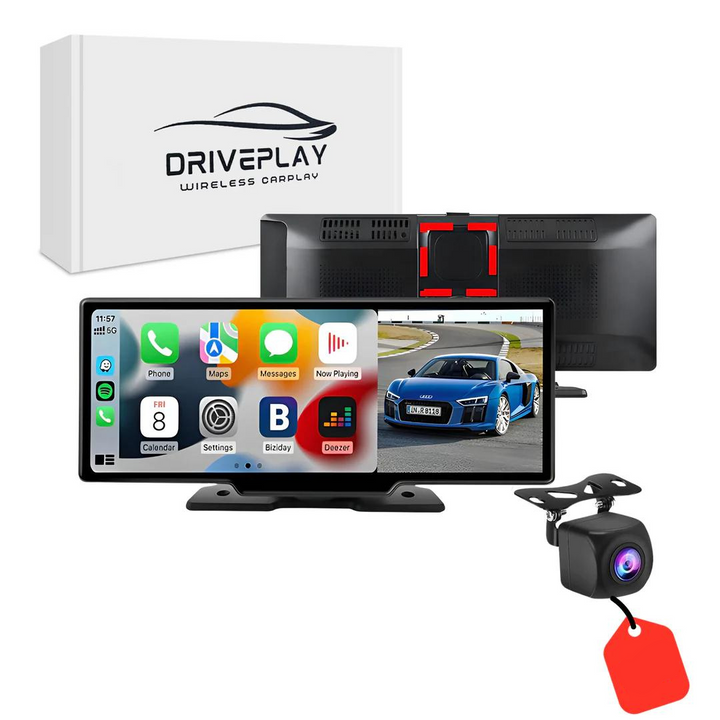DrivePlay Pro 2+ universal wireless CarPlay and Android Auto screen for vehicle navigation