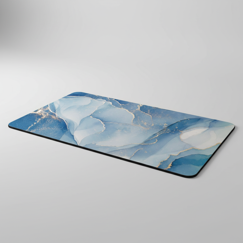Bathroom interior with DryStepPro quick dry foot mat, enhancing home safety decor