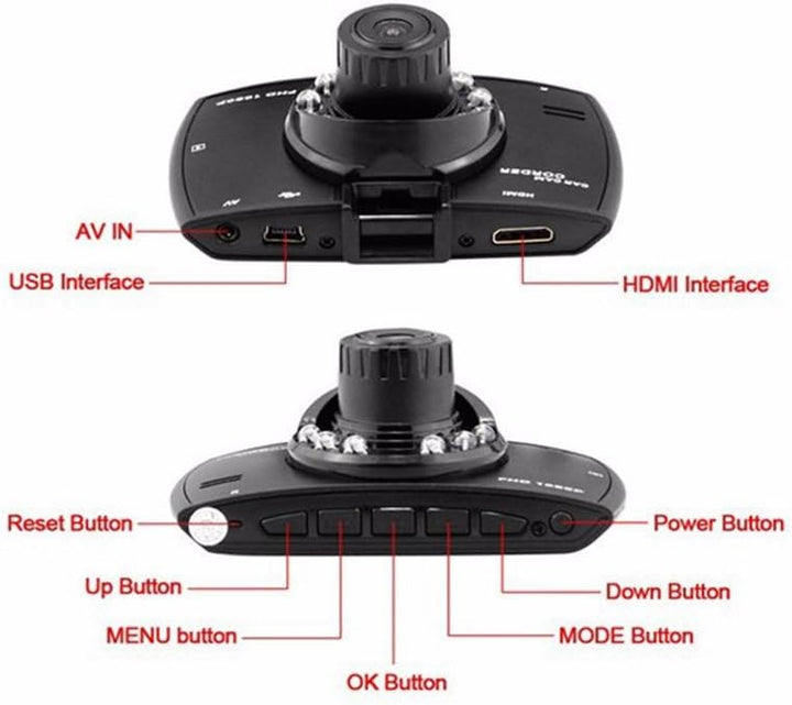 G30 dual lens car camera capturing crisp 1080P footage with advanced G-sensor for vehicle recording safety