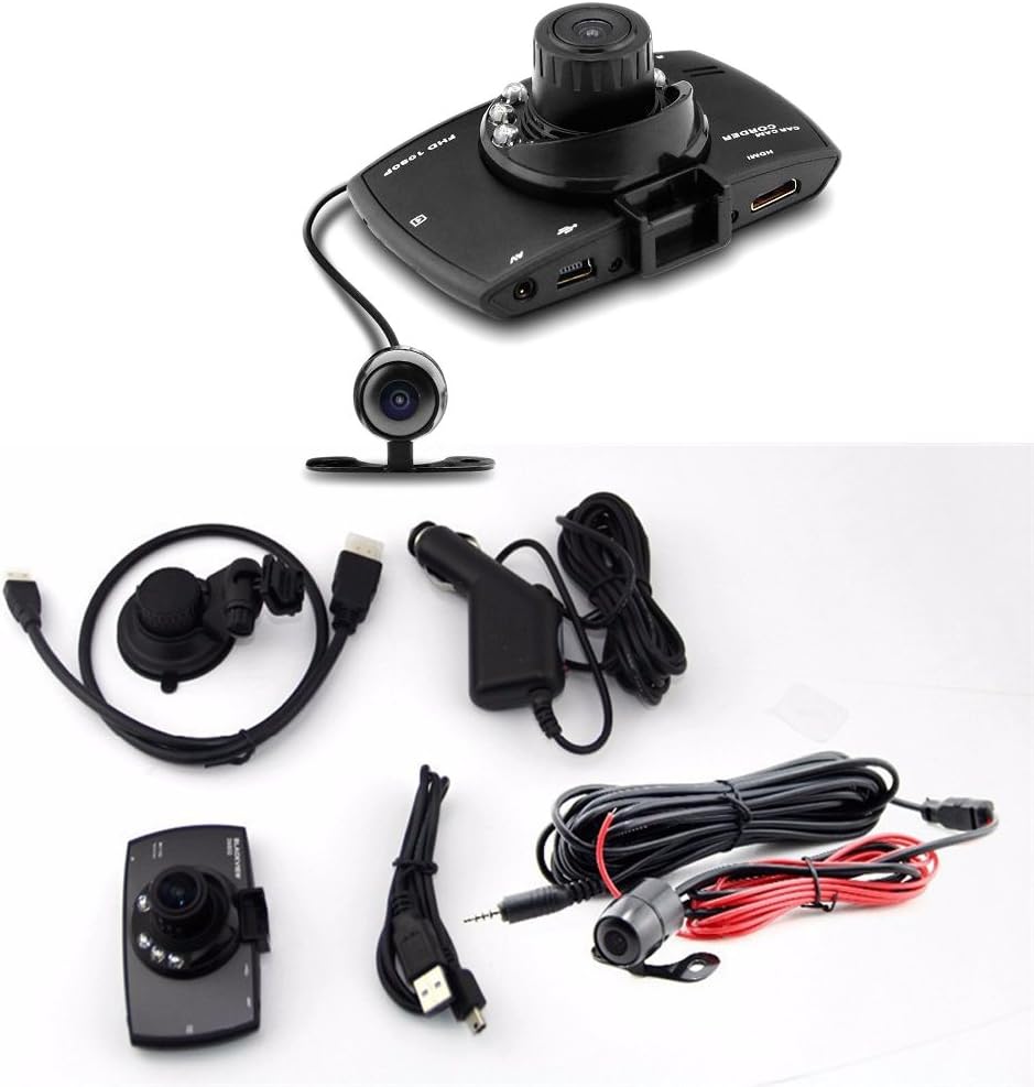 Automotive safety dashcam, the G30 dual lens recorder with G-sensor for accident detection & proof