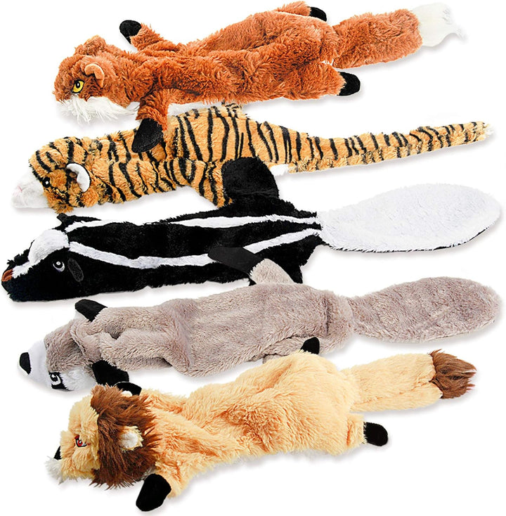 Durable 5-pack squeaky dog toys for vigorous chewers and puppy enrichment