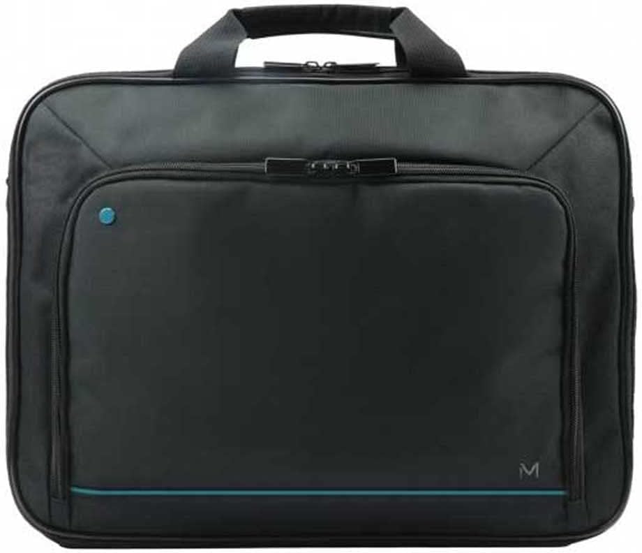 Durable blue clamshell laptop briefcase for 14-15.6 inch devices, padded interior, perfect for work or travel