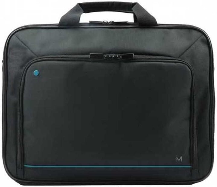 Durable blue clamshell laptop briefcase for 14-15.6 inch devices, padded interior, perfect for work or travel