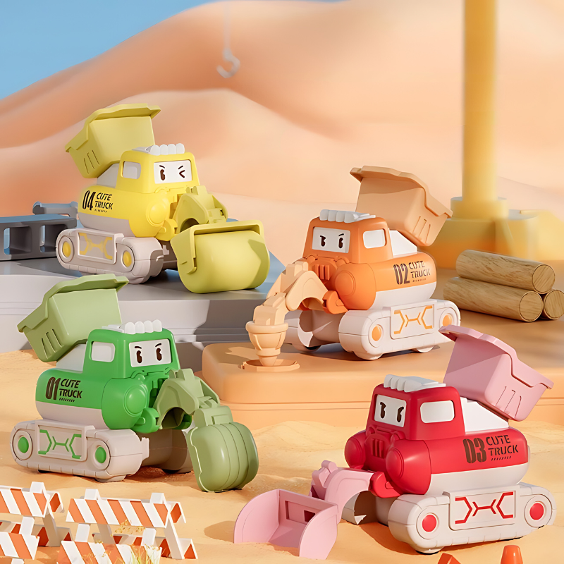 Durable children's construction vehicle play set with toy trucks for toddlers. Enhances motor skills & imaginative play.