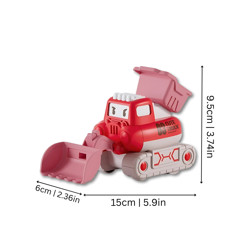 Vibrant kids' construction vehicle play set, including durable toy trucks for educational and imaginative toddler play.