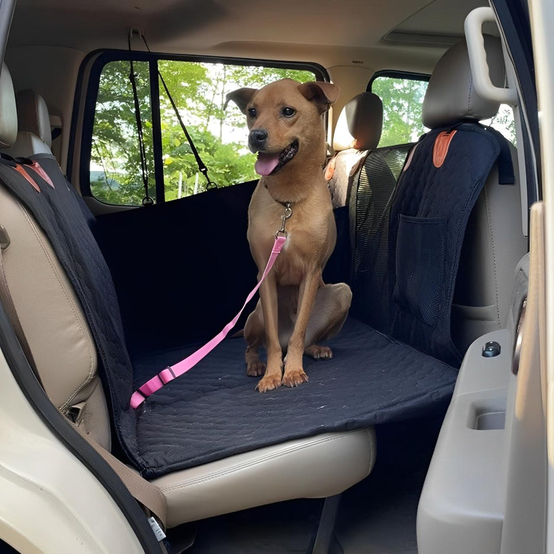 Keep your car clean with this pet seat cover. Features door shields for full vehicle interior protection.