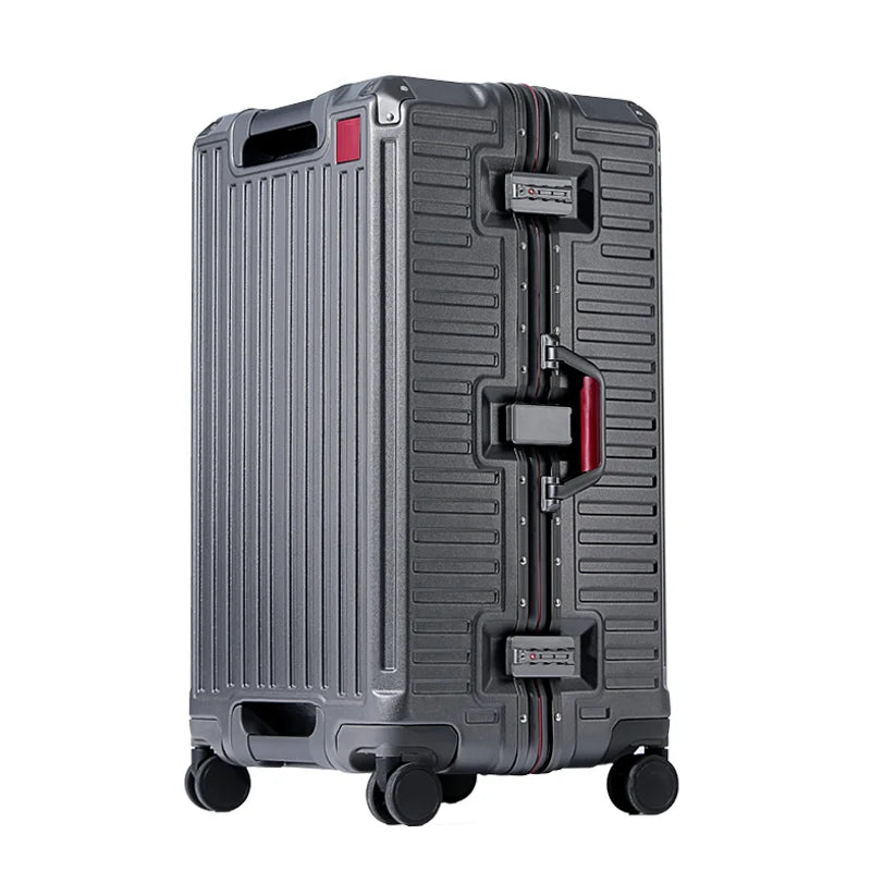 Durable hard shell suitcase with wide grip handle & spinner wheels for smooth travel.