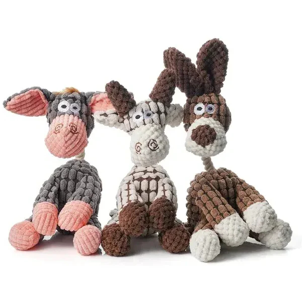 Durable plush dog toy for aggressive chewers, built tough for long-lasting play and strong bites.